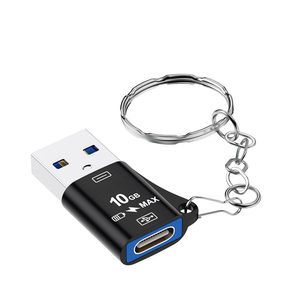 10Gbps Aluminum USB-C OTG Adapter with Keychain
