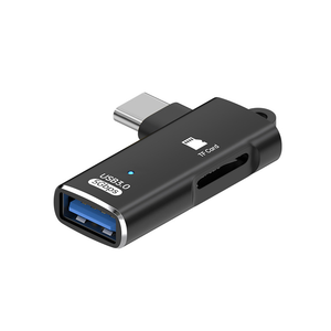 2-in-1 USB-C OTG Card Reader with USB 3.0 Port